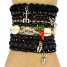 Kit Mix 10 Pulseiras Exú Umbanda