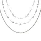 Kit Mix 3 Colares Feminino Folheado a Prata 925 Kit Mix 3 Colares Feminino Folheado a Prata 925