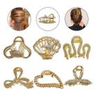 Kit Mix 6 Presilhas Metal Dourado Penteado Cabelo Semi Preso Hair Feminino Estilo Acessório