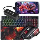 Kit Mobilador Gamer Compatível com Androide Teclado Led RGB + Mouse Gamer 3200 Dpi