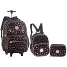 Kit Mochila 18” Escolar Juvenil 2 Rodas Estampa Borboleta Passeio Metalizado Luxo Com Lancheira Térm Kit Mochila 18” Escolar Juvenil 2 Rodas Estampa Borboleta Passeio Metalizado Luxo Com Lancheira Térm