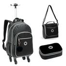 Kit Mochila 360 , Lancheira e Estojo Escolar Brilhosa