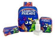 Kit Mochila Azul Babão Rainbow Friends Meninos Costas Tam G
