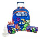 Kit Mochila Azul Babão Rainbow Friends Meninos Rodinha Tam G 2024