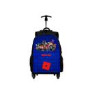 Kit Mochila Bolsa Escolar Com Carrinho Rodinha Com Estojo Para Puxar Infantil Criança Adolescente Personagem