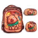 Kit Mochila Bolsa Escolar Feminina Capivara Grande Costas