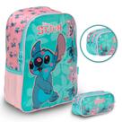 Kit Mochila Bolsa Escolar Menina Stitch Estojo Grande