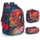 Kit Mochila Bolsa Infantil Escolar Spider Man Tam G 3 Pçs