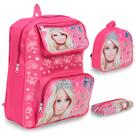 Kit Mochila Bolsa Infantil Menina Barbie Costas Resistente