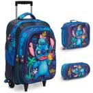 Kit Mochila Bolsa Infantil Stitch Carrinho Volta As Aulas