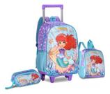 Kit Mochila Bolsa Sereia Linda Fofa Lilas Lancheira Estojo Kit Mochila Bolsa Sereia Linda Fofa Lilas Lancheira Estojo