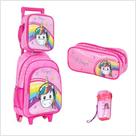 Kit Mochila BRw Unicornio Rosa Mochila + lancheira + Estojo + Garafa Kit Mochila BRw Unicornio Rosa Mochila + lancheira + Estojo + Garafa