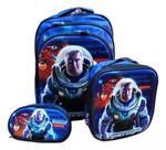 Kit mochila Buzz Lightyear + estojo + lancheira