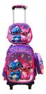 Kit Mochila C/ Carrinho Lilo & Angel Stitch Lancheira Estojo