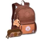 Kit Mochila Capivara de Costas Estojo Duplo Meninas Juvenil