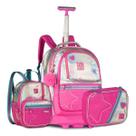 Kit Mochila Carrinho com Lancheira e Estojo Escolar Holográfico Kit Mochila Carrinho com Lancheira e Estojo Escolar Holográfico