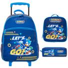 Kit mochila carrinho infantil, lancheira térmica e estojo escolar Sonic The Hedgehog Let s Go! SEGA Pacific Kit mochila carrinho infantil, lancheira térmica e estojo escolar Sonic The Hedgehog Let s Go! SEGA Pacific