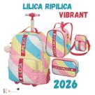 Kit Mochila Carrinho Lancheira Estojo Bolsa Lilica Ripilica Vibrant Original