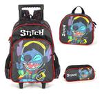 Kit Mochila Carrinho Lancheira Estojo Original Stitch Disney Kit Mochila Carrinho Lancheira Estojo Original Stitch Disney