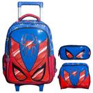 Kit mochila carrinho, lancheira térmica e estojo Spider 17" Kit mochila carrinho, lancheira térmica e estojo Spider 17"