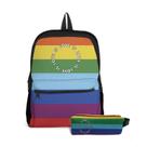 Kit Mochila com Bolso e Estojo Escolar Colorida Menina e Menino