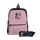 Kit Mochila com Bolso e Estojo Escolar Demon Slayer Menina e Menino