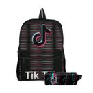 Kit Mochila com Bolso e Estojo Escolar Infantil TikTok Menina e Menino