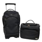 Kit Mochila com Carinho e Frasqueira Viagem Cor Preto - Coutre Bolsas Kit Mochila com Carinho e Frasqueira Viagem Cor Preto - Coutre Bolsas