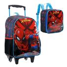 Kit Mochila Com Carrinho E Lancheira Homem Aranha