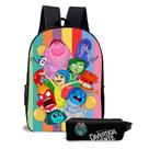Kit Mochila com Estojo Escolar Cores Emoções Diversão Infantil Unissex Inspirado em Desenho Animado Raiva Kit Mochila com Estojo Escolar Cores Emoções Diversão Infantil Unissex Inspirado em Desenho Animado Raiva