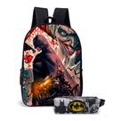 Kit Mochila com Estojo Escolar do Homem Morcego Batman para Meninos Kit Mochila com Estojo Escolar do Homem Morcego Batman para Meninos