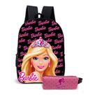 Kit Mochila com Estojo Escolar Feminina da Barbie Para Meninas Mundo Rosa