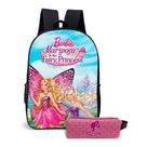 Kit Mochila com Estojo Escolar Feminina da Barbie Para Meninas Mundo Rosa