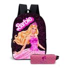 Kit Mochila Com Estojo Escolar Feminina Menina Mundo Rosa Estilo Boneca Barbi Fashion Aventura