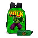 Kit Mochila com Estojo Escolar Infantil do Hulk Menino Kit Mochila com Estojo Escolar Infantil do Hulk Menino