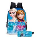 Kit Mochila com Estojo Escolar Infantil Frozen Menina Elsa e Ana