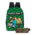 Kit Mochila com Estojo Escolar Infantil Game Minecrafit Menino e Menina