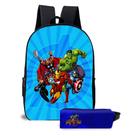 Kit Mochila Com Estojo Infantil Escolar Estilo Super Heróis Para Menino E Menina Aventureiros