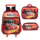 Kit Mochila com Rodas + Lancheira + Estojo Hot Wheels Infantil Menino