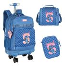 Kit Mochila Com Rodinhas 360 Juvenil Original Stitch Disney