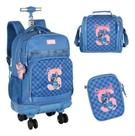 Kit Mochila Com Rodinhas 360 Juvenil Stitch Disney - Luxcel