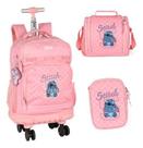 Kit Mochila Com Rodinhas 360 Juvenil Stitch Disney - Luxcel