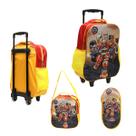 Kit Mochila Com Rodinhas E Lancheira + Estojo Fire Rescue