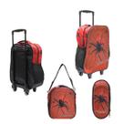 Kit Mochila Com Rodinhas E Lancheira + Estojo Spiders Red