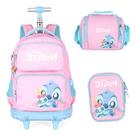Kit Mochila Com Rodinhas Escolar Baby Stitch Original
