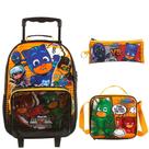 Kit Mochila com Rodinhas PJMasks com Lancheira e Estojo - Dmw