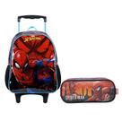 Kit Mochila com Rodinhas Spider Man 11660 e Estojo Escolar Duplo 13355 - Xeryus