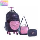 Kit Mochila Coração Glitter Rodinha 360 Feminina Escolar Candy Collor Com Chaveiro Lancheira Térmic Kit Mochila Coração Glitter Rodinha 360 Feminina Escolar Candy Collor Com Chaveiro Lancheira Térmic