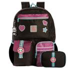 Kit Mochila Costas 16" Utility Panda Metalizada E Estojo Box