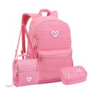 Kit Mochila Costas Color Up Juvenil Lancheira Com Estojo Box Cor:Rosa